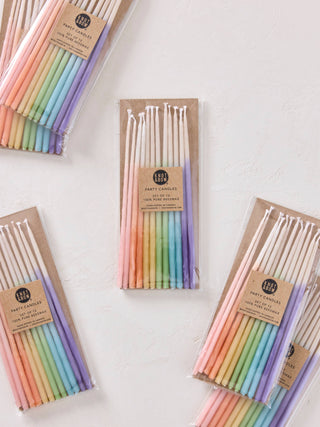 Tall Rainbow Ombré Hand-dipped Beeswax Party Candles