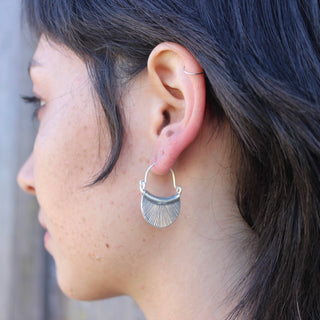 Sterling Silver Etched Petal Earring