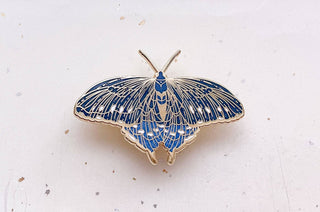 Pipevine Swallowtail Butterfly (Battus philenor) Enamel Pin: Locking Pin Back