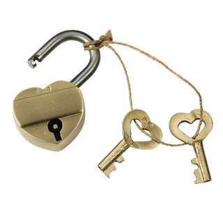 Brass Heart Lock w/ Heart Keys