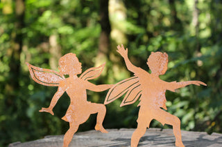 Skipping Boy Fairy - Metal Silhouette Garden Yard Home Art