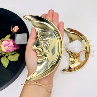 Brass Moon Tray - Crystal Holder