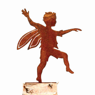 Skipping Boy Fairy - Metal Silhouette Garden Yard Home Art