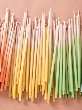 Tall Rainbow Ombré Hand-dipped Beeswax Party Candles