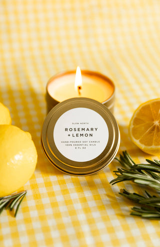 Rosemary + Lemon - Travel Tin Candle