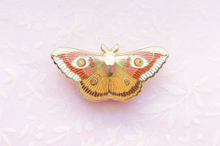 Ligurian Emperor Moth (Saturnia pavoniella) Enamel Pin: Locking Pin Back