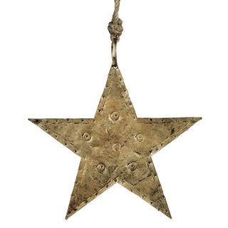 Pressed Brass Hanging Star - Antiqued Brass