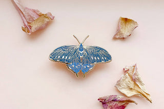 Pipevine Swallowtail Butterfly (Battus philenor) Enamel Pin: Locking Pin Back