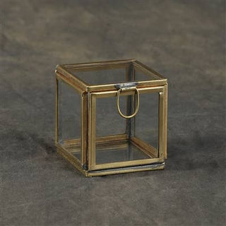 Petite Leaded Glass Box in Brass