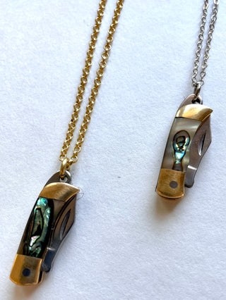 Indie South | Mini Pocket Knife Necklace in Brass or Silver