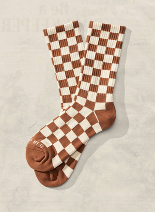 Black & Cream Checkerboard - Kids Socks