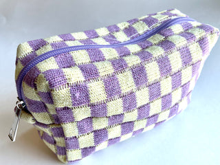 Checkerboard Cosmetic Accessory Zipper Pouch