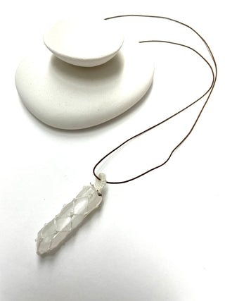 White Woven Quartz Necklace