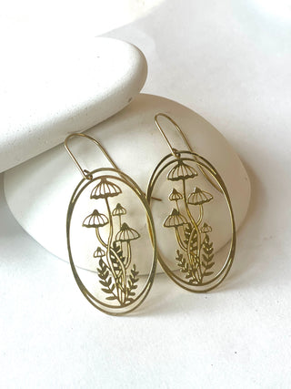 Mushroom Oval Vignette Earrings