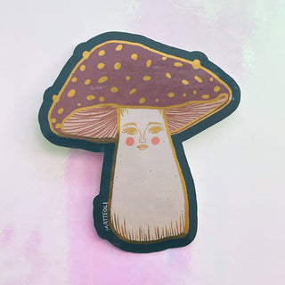 Lady Mushroom Large Glossy Metallic Sticker