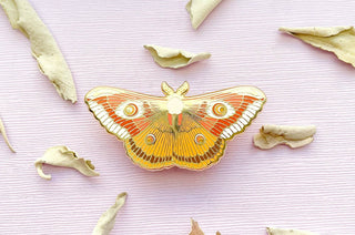 Ligurian Emperor Moth (Saturnia pavoniella) Enamel Pin: Locking Pin Back