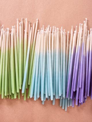 Tall Rainbow Ombré Hand-dipped Beeswax Party Candles