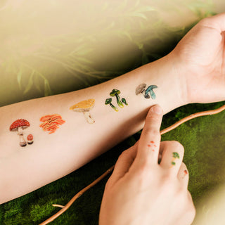 Colorful Mushrooms - Temporary Tattoo Sheets