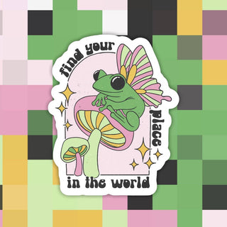 Frog Find Your Place in the World - Sticker