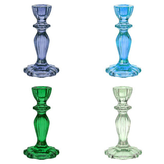 Glass Candle Holders Cool Colors