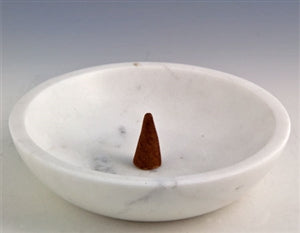 White Marble Bowl Burner - Large